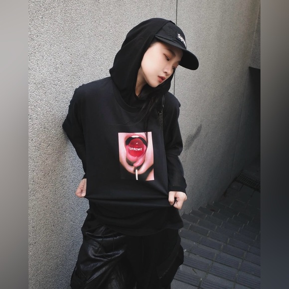 SUPREME Limited Edition Black Lollipop Short Sleeve Tee Shirt Size Medium/Large - Picture 12 of 15